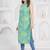 Green & blue bandhani printed sleeveless straight kurta