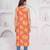 Orange & yellow bandhani printed sleeveless straight kurta