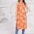 Orange & yellow bandhani printed sleeveless straight kurta