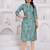 Turquoise blue ethnic printed  straight kurta