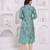 Turquoise blue ethnic printed  straight kurta