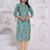 Turquoise blue ethnic printed  straight kurta