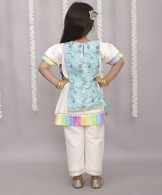 Multicolor printed cotton silk kurta set 2