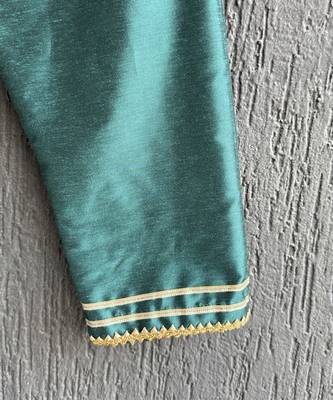 Gold printed cotton silk kurta set 5