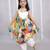 Multicolor printed cotton silk dress