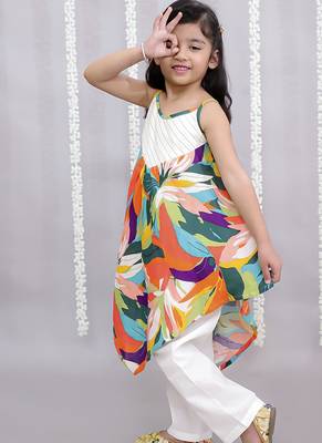 Multicolor printed cotton silk dress 2