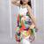 Multicolor printed cotton silk dress