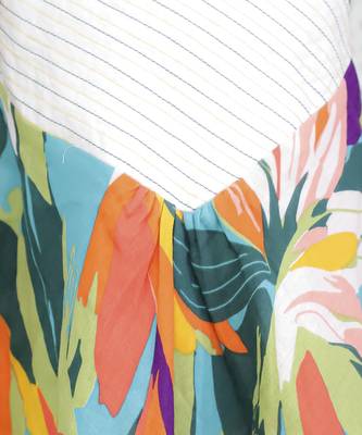 Multicolor printed cotton silk dress 3