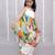 Multicolor printed cotton silk dress