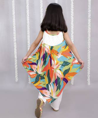 Multicolor printed cotton silk dress 5