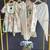 Beige printed cotton kurta with pant