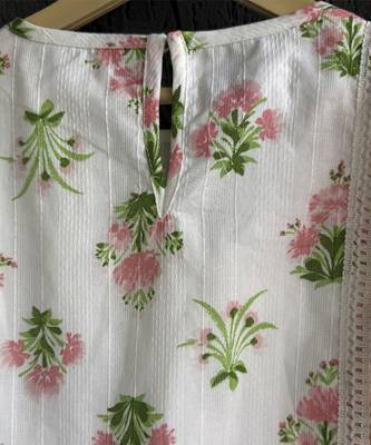 White printed cotton silk dress 2