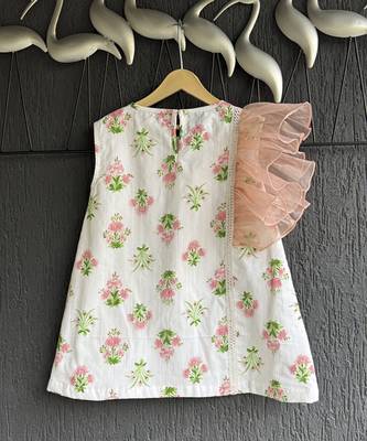 White printed cotton silk dress 3