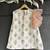 White printed cotton silk dress