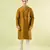 Mustard plain cotton kurta pajama