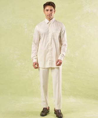 White plain silk nehru jacket 3