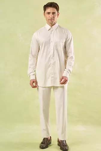 White plain silk nehru jacket