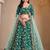Teal Green Embroidery & Sequins Work Art Silk Lehenga with Blouse