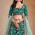 Teal Green Embroidery & Sequins Work Art Silk Lehenga with Blouse