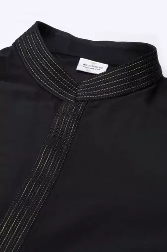 Black net printed jacket with black kurta