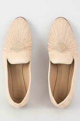 Pink woven leather mens juttis