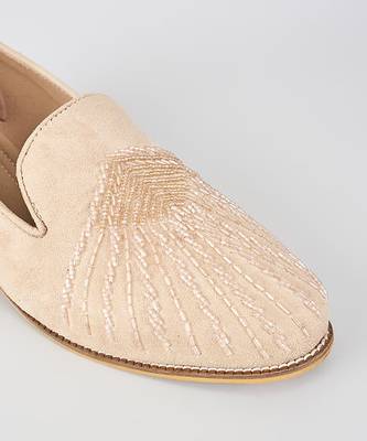 Pink woven leather mens juttis 2