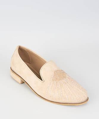 Pink woven leather mens juttis 4