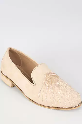 Pink woven leather mens juttis