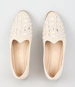 White woven leather mens juttis