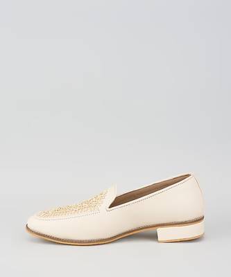 White woven leather mens juttis 3