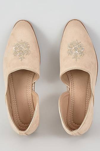 Pink woven leather mens juttis