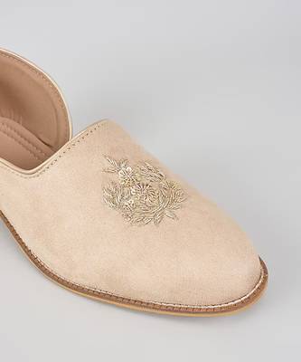 Pink woven leather mens juttis 2