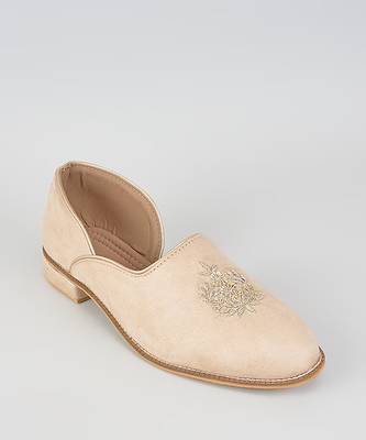 Pink woven leather mens juttis 4