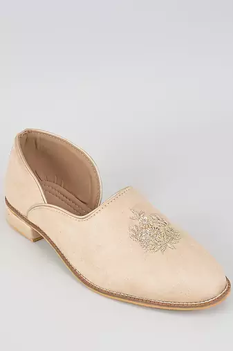 Pink woven leather mens juttis