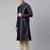 Navy blue brocade jacket and kurta set