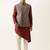 Printed jacket with self-design drape side-open kurta