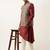 Printed jacket with self-design drape side-open kurta