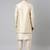 Cream printed lapel style jacket with cream gold motif kurta
