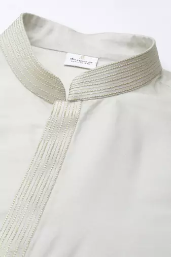 Light green lapel style jacket with kurta
