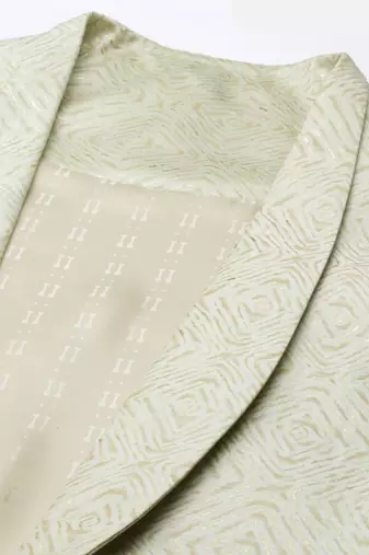 Light green lapel style jacket with kurta