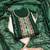 Women's dark green embroidered dress material