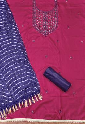 Women's rani embroidered dress material 1