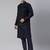 Midnight blue overlap jacket kurta set