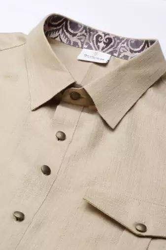 Sepia tone printed jacket with pathani set