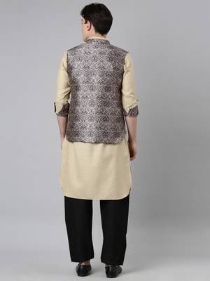 Sepia tone printed jacket with pathani set 5