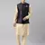 Navy banarasi bundi with gold kurta set