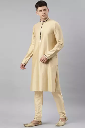 Navy banarasi bundi with gold kurta set
