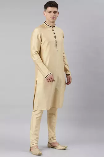 Navy banarasi bundi with gold kurta set