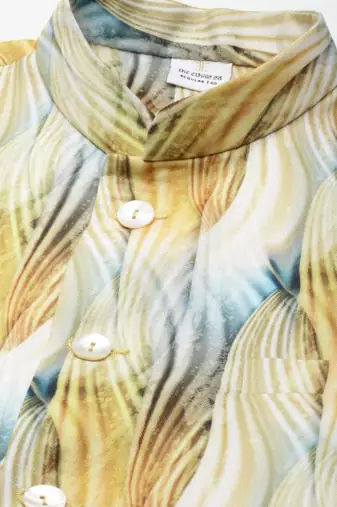 Yellow linen printed jacket with kurta set