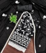 Women's black embroidered dress material